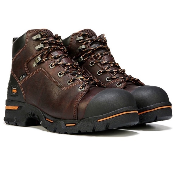 Timberland Pro Mens Brown Leather Endurance Saftey Toe Work Boots Sz 10 W New main image 7